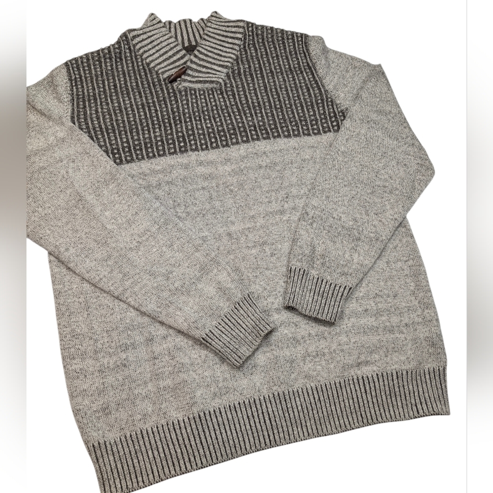 Method Grayscale Waffle Knit Pull Over Sweater W … - image 6